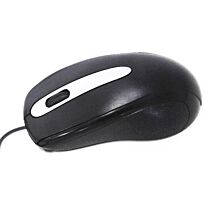 UniQue Wired USB Optical Mouse- Classic Design, Three Buttons with Scroll Wheel, Ergonomic Ambidextrous Design, 1000 dpi, Black and Silver , USB Interface, Colour Black, Retail Box , 1 Year Limited Warranty