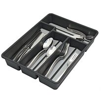 Casey Cutlery 5 Compartments Drawer Organizer Colour Grey - A revolutionary way to store your cutlery