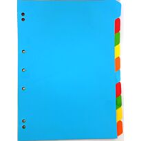 Brainware Filedex A4 Board Dividers Unmarked Multicolour Punched Holes 10 Cut Tabs- Size: 297x225mm Multicolour Sheets Retail Packaging, No Warranty