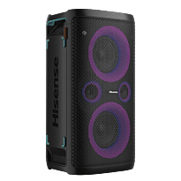 Hisense HP100 Party Rocker - 300W Max Audio Power, 15 Hours Long-lasting Battery, 5 Lighting Effects, Karaoke Mode, Wireless Charge, 5 DJ Effects, IPX4 Waterproof on Top Panel
