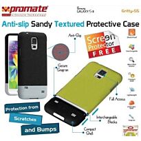 Promate Gritty S5 Anti-slip sandy textured protective case for Samsung Galaxy S5 Colour:Black , Retail Box , 1 Year Warranty