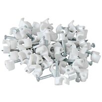 Noble Round Cable Clips 9mm White 100 Pieces per pack - Retail Packaging, 3 Months Warranty