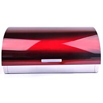 Totally Stainless Steel Bread Bin - Elegant Design Red Painted Finish