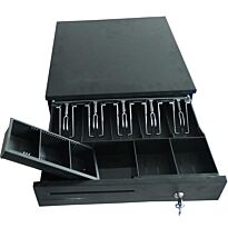 Postron Compact Drawer 5 Notes And 5 Coins Compartments Trays With RJ11 Interface - Colour Black- Built-in 3-Position Key Lock
