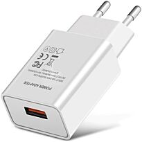 Wileyfox Quickcharge USB Wall Charger-2 Pin EU Power Adaptor , 1 x USB Port, 3A Fast Quick Charging , 100V-240V Input, 5 Volt Output, Cable not included, Colour White , Retail Box, No warranty 