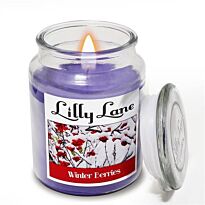 Lilly Lane Winter Berries Scented Candle Large Lidded Mason Glass Jar
