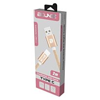 Bounce Cord Series Braided USB Type-C Cable - Gold - 2m Champagne Gold
