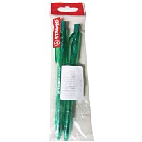 STABILO Liner Click Polybag 2 Green Pens (Box-10)
