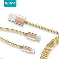 Romoss 2in1 USB to Lightning|Micro USB 1.5m Cable Gold