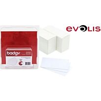 Evolis CR80 Blank 100 Pack PVC White Cards 0.50mm