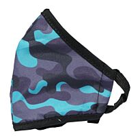 Clinic Gear Anti-Microbial Printed Mask Boys Cammo - Blue and Grey