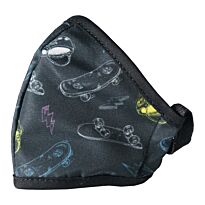Clinic Gear Anti-Microbial Printed Mask Boys Skater - Black