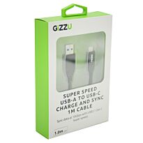 GIZZU USB3.1 A to USB-C 1m Cable Black