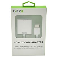 GIZZU HDMI to VGA with Audio Adapter - White