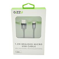 GIZZU Micro 1.2m USB Braided Cable Black