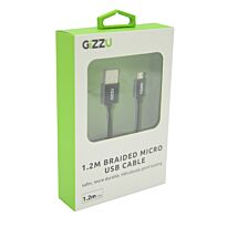 GIZZU Micro 1.2m USB Braided Cable Black