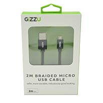 GIZZU Micro 2m USB Braided Cable Black