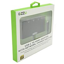 GIZZU USB-C to USB3.0 | Ethernet | HDMI | USB-C Data and Charging Adapter