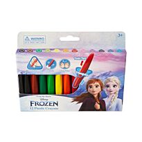 Frozen 12 Plastic Crayons Twin tip Triangular Multi