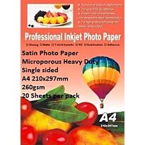 E-Box Satin Photo Paper- Microporous Coated Heavy Duty- Single sided A4 210x297mm-260gsm-20 Sheets