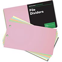 RBE Pastel File Dividers, 5 Assorted Colours 100
