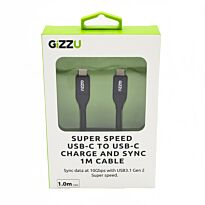 GIZZU USB3.1 C to USB-C 1m Cable Black