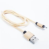 Geeko Braided Micro USB Sync and Charge Cable for Mobile Phones 1m Gold