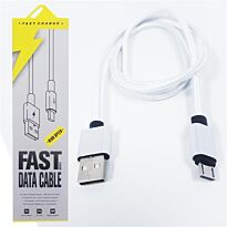 Geeko Braided Micro USB Sync and Charge Cable for Mobile Phones 1m White