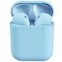 Geeko Siamese True Bluetooth Wireless Earbuds With Charging Dock And Microphone Blue