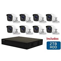 HiLook 8 Channel DVR with 8x 720p HD Bullet Cameras and 2TB hard Disk drive DIY Combo Kit