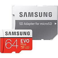 Samsung Evo Plus 64GB Micro SD SDHC card with adaptor