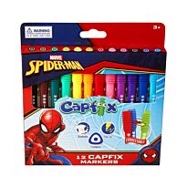 Spiderman 12 Capfix Connectable Fibre Markers Multi