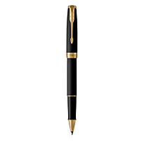 PARKER Sonnet Matte Black Gold Trim Rollerball Pen - Fine Nib - Black Ink