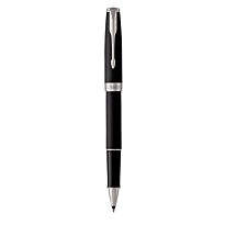 PARKER Sonnet Matte Black Chrome Trim Rollerball Pen - Fine Nib - Black Ink