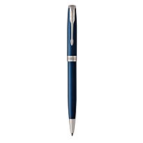 PARKER Sonnet Blue Chrome Trim Ball Pen - Medium Nib - Black Ink