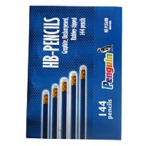 PENGUIN Graphite Pencils with Rubber Tip - HB (Pack of 144)