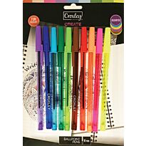 CROXLEY CREATE Fun 10 Assorted Colours BallPoint Pen (Box-12)