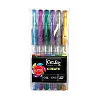 CROXLEY CREATE Glitter Gel Pens Wallet of 6 Assorted (Box-12)