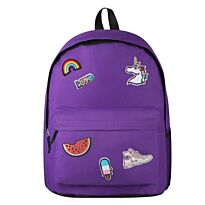 Playground Badges Girls Backpack Purple