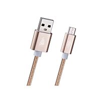 Pro Bass Braided Series Micro USB Cable 1.8m Gold