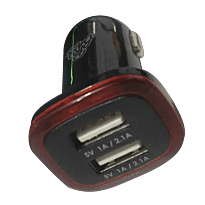 Pro Bass Activate Series Dual USB 2.1A Car Charger Packaged Black and Red