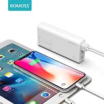 Romoss Simple 20 20000mAh Input: Type C|Lightning|Micro USB|Output: 2 x USB Power Bank - White