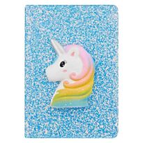 Quest Squishy Notebook Unicorn Glitter Blue