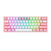 REDRAGON FIZZ PRO RGB 61 KEY Mechancal Wireless Gaming Keyboard - White/Pink