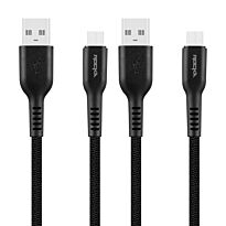 Rocka Quadro series Micro USB 4 Cable Pack - Black