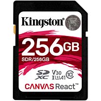 Kingston 256GB SDHC Canvas React 100MB/S V30