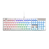 Cooler Master SK650 RGB Keyboard Brushed Aluminum Standard Layout Red Cherry MX Low Profile Mechanical Switches WhiteEdition