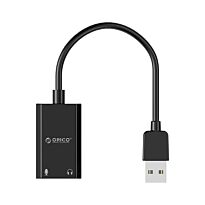 Orico USB External Sound Adapter with 1 x Headset and 1 x Microphone Port - Black
