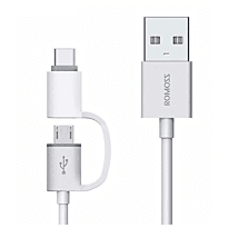 Romoss 2in1 USB to Type-C|Micro USB 1m Cable White