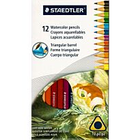 STAEDTLER ASSORTED WATERCOLOUR PENCIL CRAYONS - 12's